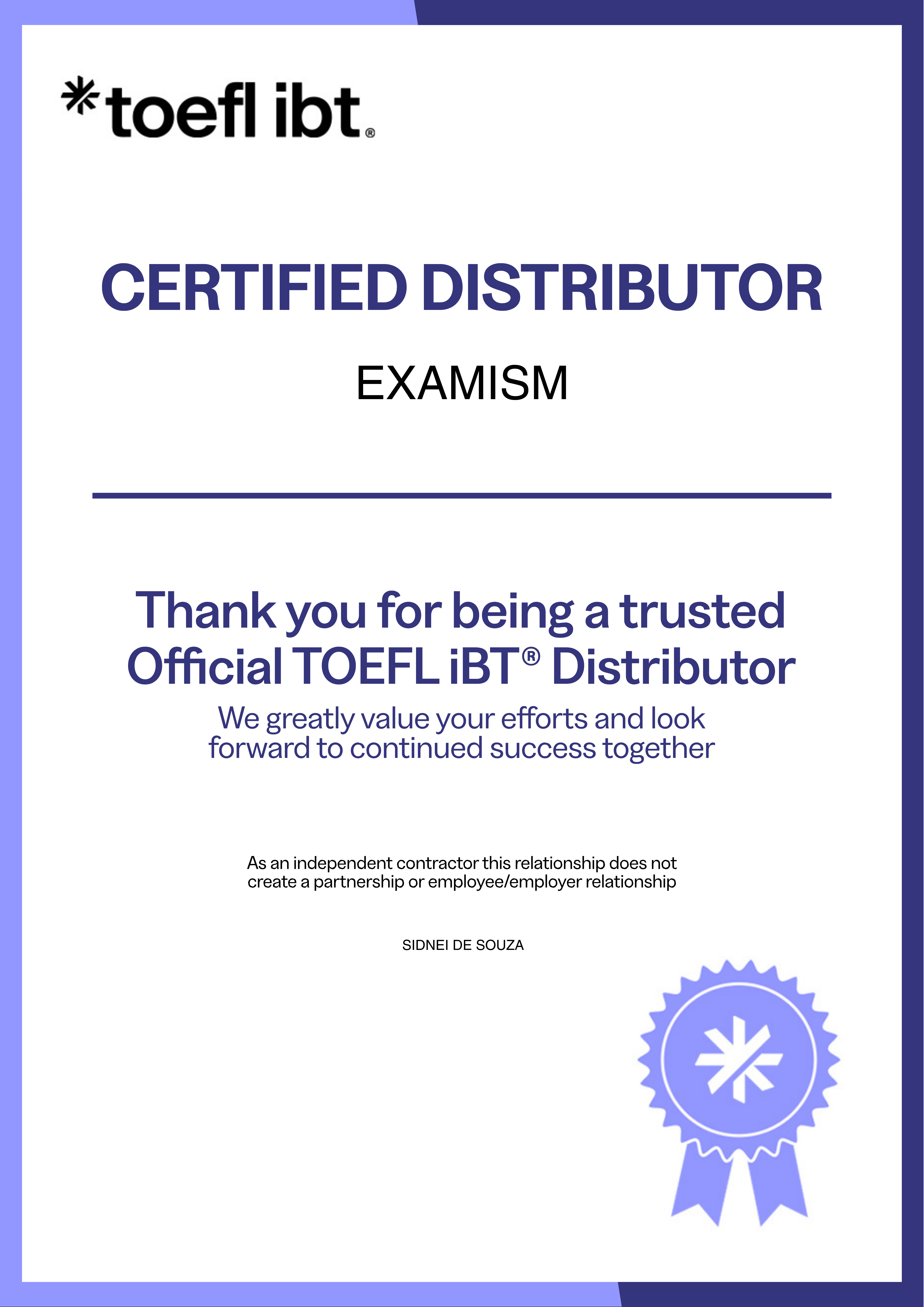 TOEFL Certificate